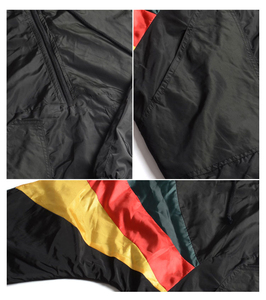 เสื้อแจ็คเก็ตซิปแบบสั่งทำขายส่งสำหรับผู้ชาย ออกแบบลายพิมพ์ซับลิเมชั่น เสื้อฮู้ดแบบสวมหัวสำหรับเล่นกีฬาและกิจกรรมกลางแจ้ง เสื้อแจ็คเก็ตกันลมแบบสั่งทำขายส่ง - Product Image 5