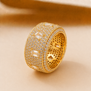 แหวนเพชรโมอิสซาไนต์ทรงกลมเจียระไนแบบฝังเพชรเต็มวง ชุบทองคำขาว 14K สำหรับผู้ชาย ดีไซน์ทันสมัย เหมาะสำหรับเป็นแหวนหมั้น สามารถสั่งทำได้ - Product Image 4