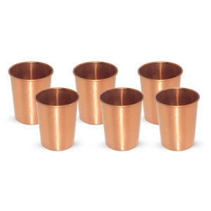 Ensemble de gobelets en cuivre finition lisse design épuré – Verres à eau en métal pour usage quotidien – Vaisselle de service en gros - Product Image 1