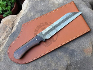 Couteau Viking Seax en acier à haute teneur en carbone forgé à la main, lame de 9,5 pouces, manche en bois, ambidextre, couteau médiéval de collection - Product Image 3