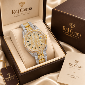 Montre de luxe pour homme en acier inoxydable Raj Gems, 41 mm, analogique, date, verre saphir ETA, fermoir à boucle, 20 mm, résistance à l'eau 3 BAR - Product Image 1