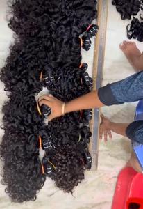 Prix le plus bas Extensions de cheveux bouclés naturels Bleach brut sans enchevêtrement jusqu'à 613 cuticules alignées épais extrémités complètes Bundles de cheveux indiens - Product Image 4