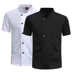 Uniforme de Chef Transpirable, Camisa de Trabajo de Cocina, Chaqueta de Chef de Manga Corta para Hombre y Mujer, Uniforme de Cocina para Servicio de Alimentos - Product Image 1
