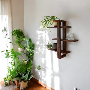 METAL OVERSEAS MOS-412040 Estante de Pared Vertical de Madera de Pino de 3 Niveles, Hecho a Mano, Duradero, de Lujo, Clásico, con Patrón Cuadrado, Ligero - Product Image 4