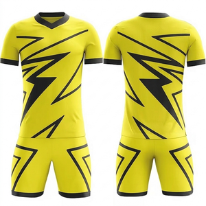 Camiseta de fútbol con sublimación y logotipo personalizado, uniforme de entrenamiento de secado rápido, kit de equipo de club, corte automático retro 100% - Product Image 6