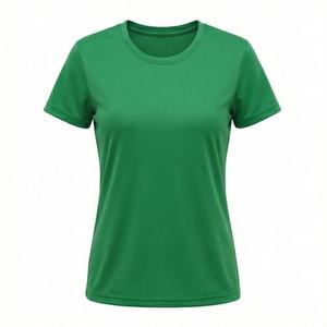 Camiseta de algodón de manga corta para mujer, color y talla personalizables, tela transpirable con impresión de logotipo, para verano, informal, a la moda para el día a día. - Product Image 1