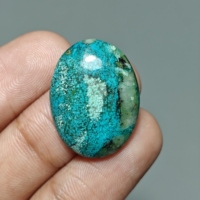 Turquoise naturelle du Hubei, cabochon ovale, pierre précieuse turquoise pour la fabrication, 25x20x5 mm. 15 Ct. E649
