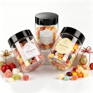 Clear 300ml PET Straight-Sided Round Jar 10oz Food Grade Screw Top Custom Color <b>Candy</b> Nuts for Storage Packaging Wholesale - Product Image 2