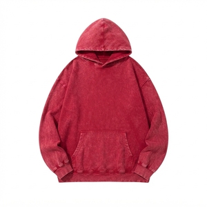 เสื้อฮู้ดดี้ยูนิเซ็กส์สไตล์วินเทจ ล้างสีแบบแอซิดวอช ทรงโอเวอร์ไซส์ ผ้าคอตตอนเทอร์รี่หนานุ่ม สตรีทแวร์ ปักลายตามสั่ง - Product Image 3