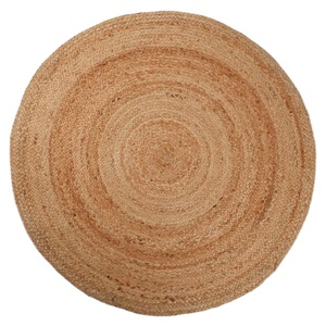 Alfombra de Yute Lisa de 6 pies, Tejida a Mano y Cosida a Máquina, con Patrón Geométrico, Pelo Mediano, Ecológica, Apta para Mascotas, Reversible y Antideslizante - Product Image 1