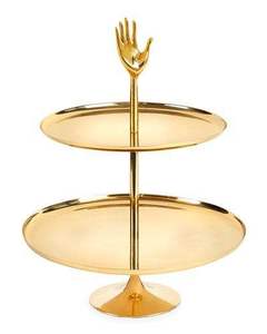 Round metal chocolate stand with ornate lace edging for wedding dessert <b>tables</b> and premium <b>party</b> <b>table</b> setups - Product Image 1