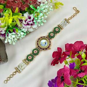 Indian Ethnic Artificial Jewellery-Aarti Heritage Brass Watch Adjustable - Product Image 4