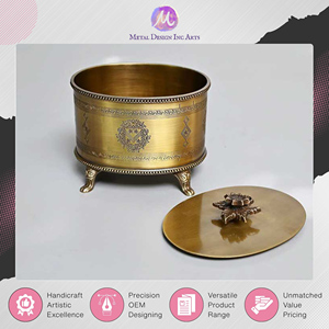 Premium Handmade Brass Jewellery Storage <b>Box</b> – Multifunctional Ornament Organizer from India at Discounted Market Price on Sale - Product Image 4