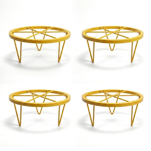 Juego de 4 Soportes Redondos de Metal Resistentes para Plantas, Antioxidantes, para Interiores y Exteriores, Soporte para Macetas, Jardín, Balcón, Patio - Product Image 1