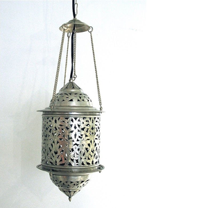Silver Hanging <b>Moroccan</b> <b>Lantern</b> Filigree Pendant Light Ornamental Interior Illumination Majesty - Product Image 1