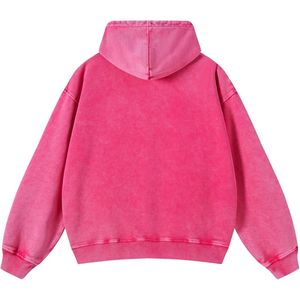 Sweat-shirt pour homme en coton molletonné, rose néon délavé, style oversize, design élégant, confortable et respirant - Product Image 2