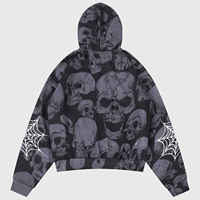 Glory Wholesale Sweat à capuche oversize personnalisé pour homme, imprimé étoile à cinq branches et araignée, décontracté, manches longues, épaules tombantes, 100% coton, hiver