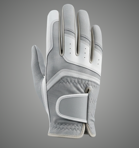 Gant de golf pour homme de haute qualité, personnalisé, pour main gauche, en cuir PU, antidérapant, fermeture auto-agrippante, unisexe, gris et blanc, sport - Product Image 3