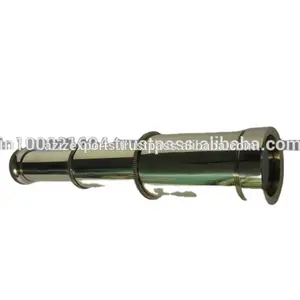 Petit télescope en laiton poli, décor nautique - Product Image 1