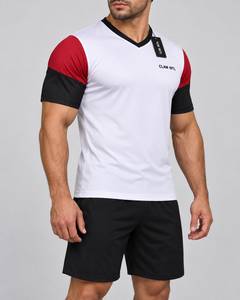 Maillot de football pour hommes, bleu et jaune, impression par sublimation, col en V, manches longues, polyester respirant, pour adolescents et adultes - Product Image 2