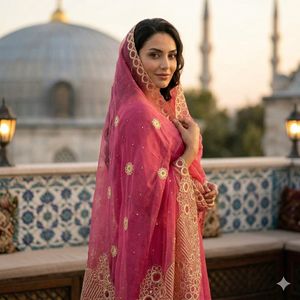 Voiles en mousseline en gros : Nouveauté – Châles longs brodés de fleurs et de strass pour femmes, doux, légers et respirants, parfaits pour le quotidien et l'été - Product Image 4
