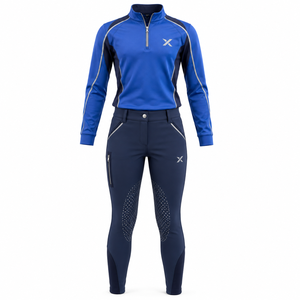 Ropa de Equitación Personalizada para Jóvenes y Niños |   Azul Marino Seis Variaciones de Color |   Fabricante OEM ODM |   Ciudad Deportiva X | - Product Image 1