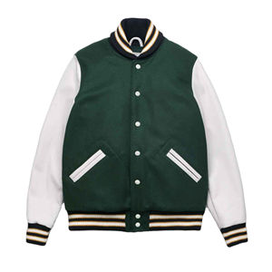 Blouson de baseball Letterman personnalisé 2026 avec broderie chenille, manches en cuir véritable et laine, pour tenue décontractée - Product Image 1
