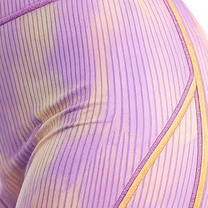 Leggings de yoga taille haute dégradé de couleur, longueur intégrale, avec bande latérale texturée, en Spandex et Nylon, extensibles dans les quatre sens, pantalon de sport - Product Image 5