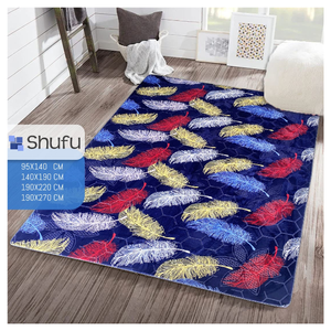 Tapis Shufu confortables en polyester, fabriqués à la machine, à poils moyens, motifs abstraits modernes et élégants pour la maison et le bureau, antidérapants - Product Image 1
