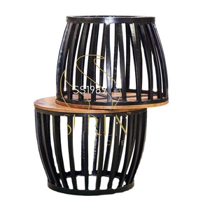 SUREN SPACE Indian Designer Handcrafted Solid Wood Iron Frame Modern Design Coffee <b>Table</b> for Hotels Restaurants Living Rooms - Product Image 2