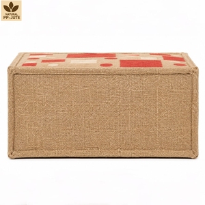Sac de courses en jute naturel laminé, sac de courses pour la vente au détail, 30x30x15 cm, logo personnalisé, vente en gros, OEM, marque privée, modèle PH-JT-18 - Product Image 3