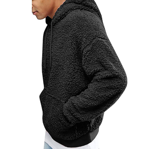 Sherpa Loose <b>Hooded</b> <b>Fleece</b> Men's <b>Jacket</b> With Zip Pocket Custom Hunting <b>Fleece</b> <b>Jackets</b> Windproof Sherpa <b>Fleece</b> <b>Jacket</b> OEM - Product Image 2