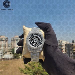 Charm_Jewels Luxury Stainless Steel Analog Quartz <b>Watch</b> 40mm Round Case Diamond Encrusted Hollow Out Design Unisex - Product Image 2