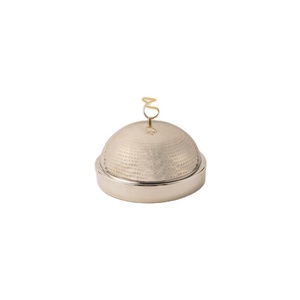 Plateau de service en argent avec couvercle à motif martelé pour hôtel, restaurant, décoration de Noël, utilisation pour servir les aliments - Product Image 1