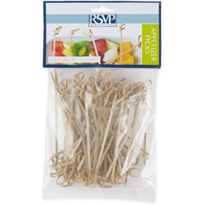 ไม้จิ้มค็อกเทลแบบปมไม้ไผ่ขนาด 4.5 นิ้ว จำนวน 50 ชิ้น สวยงามและย่อยสลายได้ เหมาะสำหรับเครื่องดื่ม เค้ก อาหารเรียกน้ำย่อย และใช้แทนไม้จิ้มฟัน - Product Image 1