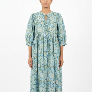 Beautiful floral Cotton Block Printed dress Dress For Casual wear Hand Block Printed Dress - Product Image 1
