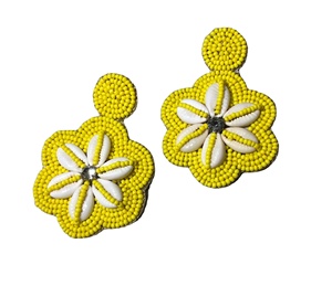 Boucles d'oreilles en tissu brodé et perles personnalisées, boucles d'oreilles multi-perles, bijoux de fête pour femmes au meilleur prix, boucles d'oreilles en perles - Product Image 1