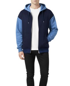 Sudadera con Capucha para Hombre OEM, Diseño Color Block, Corte Regular, 100% Algodón, Felpa Francesa, Informal, para Otoño, con Bolsillos - Product Image 1
