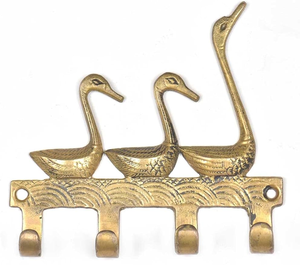 Brass <b>Hook</b> Hanger Swans Rails <b>Wall</b> Holder and Hanger High Quality Brass <b>Wall</b> Mounted <b>Hook</b> Golden <b>Key</b> Holder - Product Image 1