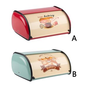 Caja de Pan Metálica Retro con Tapa Abatible, Contenedor Hermético para Almacenamiento de Pan, para Preservar la Frescura en la Cocina - Product Image 2