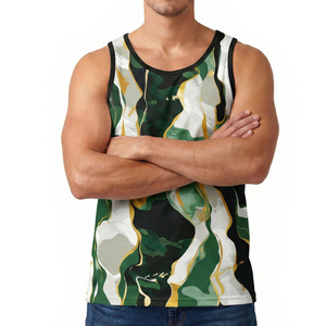Bulk Custom <b>Men's</b> Camo Printed Training Tank Top Quick Dry Polyester Fitness <b>Singlet</b> Stretchy Bodybuilding Gym Shirt Tank Tops - Product Image 6