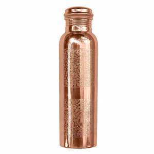 Botella de Agua Clásica de Cobre Puro, Boca Ancha, Hermética, Reutilizable, Ayurvédica, Ecológica, para Bebidas Diarias - Product Image 3