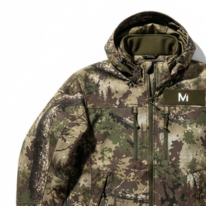 เสื้อแจ็คเก็ตใยสังเคราะห์ขั้นสูง กันน้ำ ระบายอากาศได้ดี เทคโนโลยีลดเสียงรบกวน ลายพราง สำหรับซัพพลายเออร์ตลาดโลก - Product Image 2