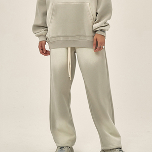 Ensemble de survêtement pour femmes, sweat à capuche zippé et pantalon de survêtement à jambes larges, tenue de sport en molleton deux pièces, vente en gros - Product Image 3