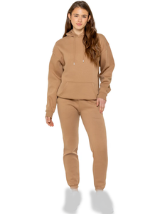 Sweat-shirt à capuche uni pour femme – Coupe décontractée en mélange de coton, style streetwear, design minimaliste moderne - Product Image 5