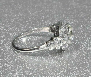 1910s Antique Estate <b>Emerald</b> Cut Moissanite Engagement <b>Ring</b> 925 <b>Silver</b> Rhodium Plated Prong Setting IGI Certified Luxury Classic - Product Image 4