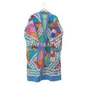 Bata Kantha Multicolor de Algodón con Parches Hechos a Mano, Transpirable y Suave, para Verano e Invierno, Precio de Fábrica - Product Image 6