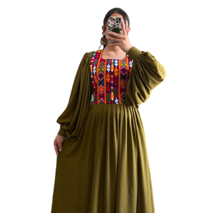 Vestido Afgano Kuchi de Encaje y Chifón Personalizado, Transpirable, Lavable, Largo hasta el Suelo, Vestidos Casuales, Ropa Étnica, Vestido Afgano Kuchi - Product Image 4