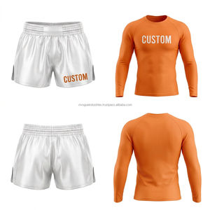 Conjunto de Shorts y Rashguard Profesionales para Boxeo, Sublimación Personalizada, Spandex/Poliéster, Transpirable, Ropa de Entrenamiento sin Costuras - Product Image 4
