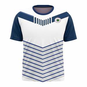 เสื้อยืดกีฬาถักคุณภาพสูง 100% โพลีเอสเตอร์ ระบายอากาศ แห้งเร็ว เป็นมิตรกับสิ่งแวดล้อม แฟชั่นผู้ชาย ฟุตบอล ผู้ผลิต OEM ODM - Product Image 2